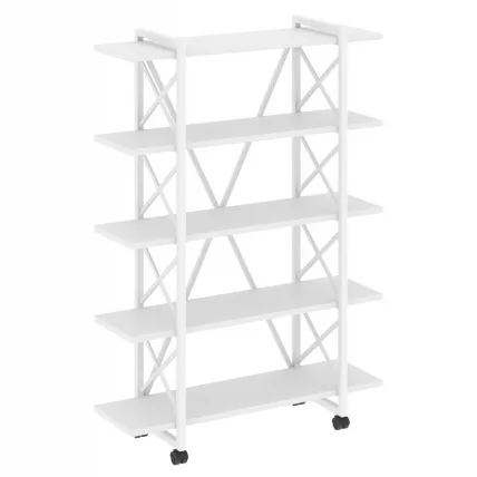 Стеллаж на колесных опорах - 5 полок ЛОФТ ВР.Л-МСТ.К-5.8В Металл белый Белый Бриллиант / LOFT VR.L-MST.K-5.8V_0