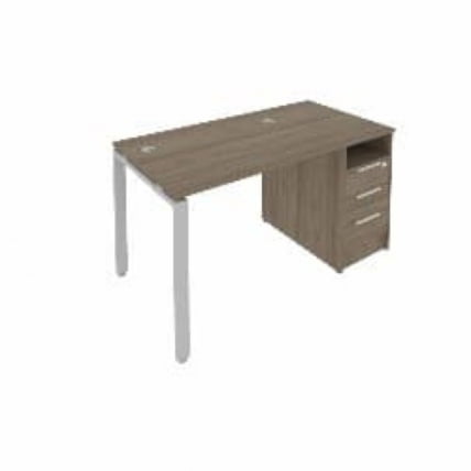 Рабочая станция с опорной тумбой Метал Сйстем Б.РС-СТП -1.1 Вяз/Серый / Metal System_0