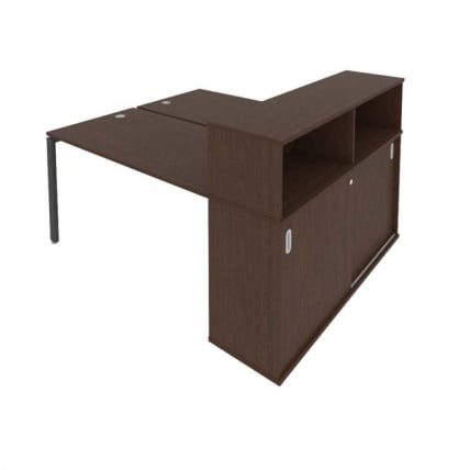Рабочая станция с опорным шкафом-купе Метал Сйстем Б.РС-СШК-2.3 Венге/Антрацит / Metal System_0