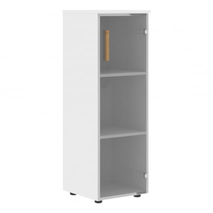 Шкаф колонка с стеклянной дверью правый Форта ФМC 40.2 Р Белый премиум / Forta FMC R_0