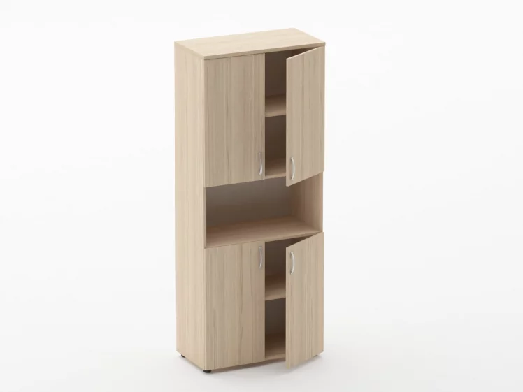 Шкаф высокий закрытый с нишей Глассй 6.19.111 Орех / Glassy_1