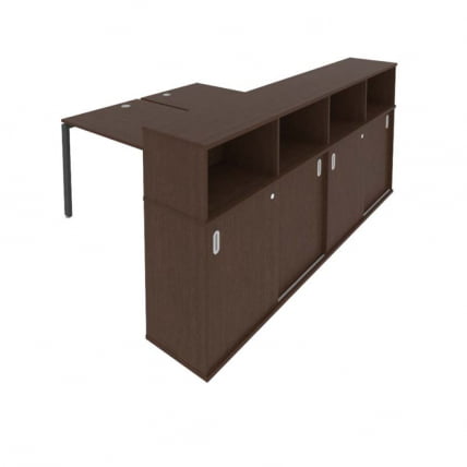 Рабочая станция с опорным шкафом-купе Метал Сйстем Б.РС-СШК-4.3 Венге/Антрацит / Metal System_0