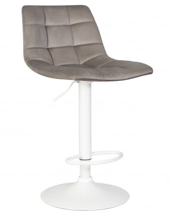 Стул барный ДОБРИН ТАИЛОР ВХИТЕ Серый велюр МДЖ9-75 / DOBRIN TAILOR WHITE MJ9-75_6
