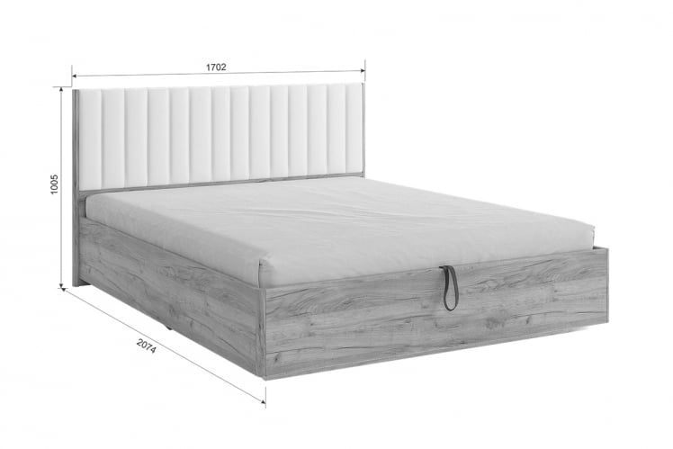 Кровать с подъемным механизмом 160х200 см Адам МСА-06 дуб крафт золотой/грей алькантара (велюр) / MSA-06_3