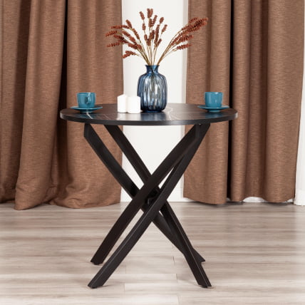 Стол МАНЗАНА ЛДСП/ХПЛ/металл, 80 х 80 х 75 см, Мрамор черный/черный / MANZANA ЛДСП/HPL/металл,_4