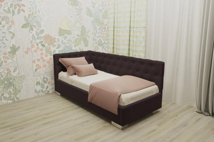 ДЕТСКАЯ МЯГКАЯ ИНТЕРЬЕРНАЯ КРОВАТЬ ВЕРСАЛЬ С ОРТОПЕДИЧЕСКИМ ОСНОВАНИЕМ (БЕРХОУСЕ) Цвет фасада: Капучино; Материал фасада: Металл/Велюр; Спальное место: 1200х1900 / (BERHOUSE)_0