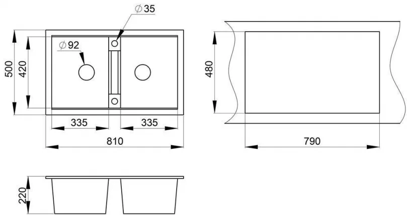 Кухонная мойка ГРАНУЛА 8101 Арктик / GRANULA_1