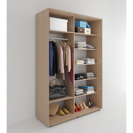 Шкаф-купе 2-х дверный Акцент-Лайт Д 2400х600 Дуб крафт золотой_1