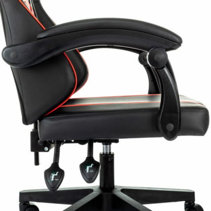 Кресло компьютерное БРАБИКС Шоотер ГМ-123, 2 подушки, экокожа, черное/красное / BRABIX Shooter GM-123,_7