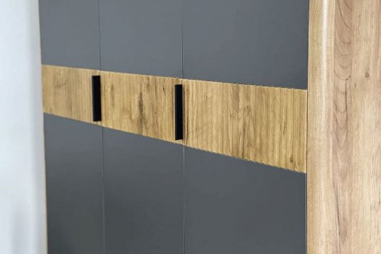 Шкаф трехдверный Адам МСА-04 дуб крафт золотой/графит / MSA-04_9