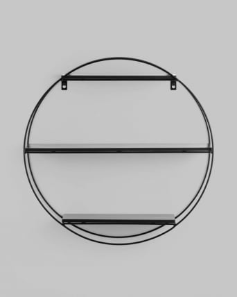 Полка Луна черная Черный мрамор / Luna_5