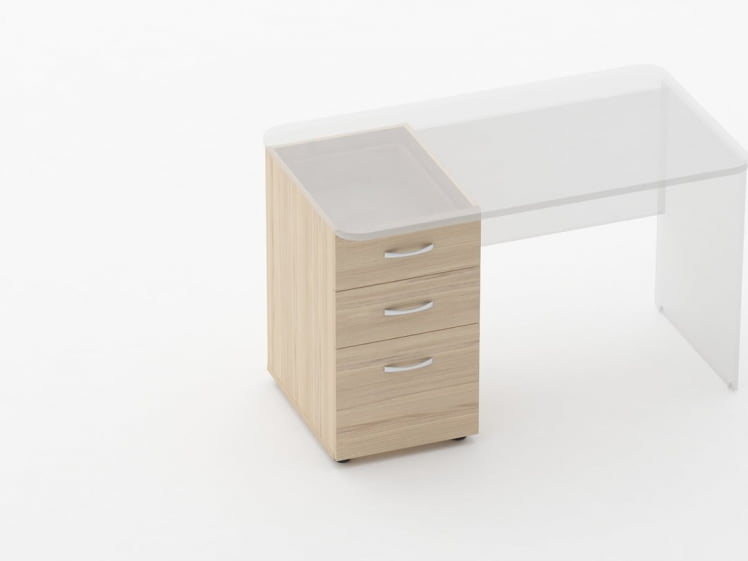 Тумба встраиваемая в стол на 3 ящика Глассй 3.12.14 Туя / Glassy_0