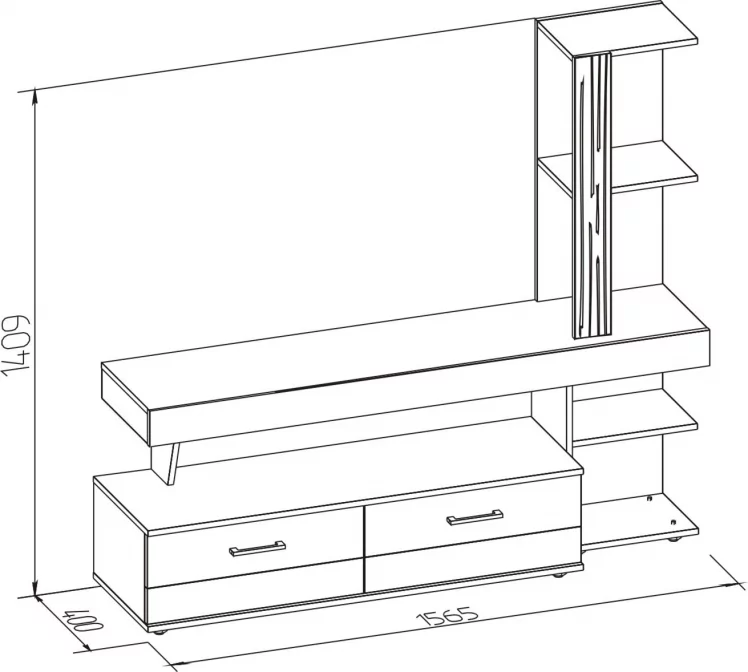 Шкаф МЦН Маиолика 1 Ясень Шимо светлый-Ясень Анкор темный / Maiolica_3