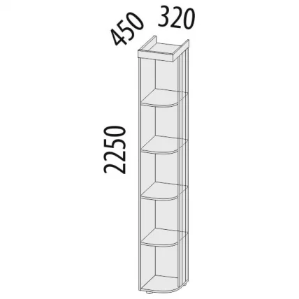 Стеллаж торцевой (лев/прав) Тиффани 47.15 Сосна Астрид Мелинга_1