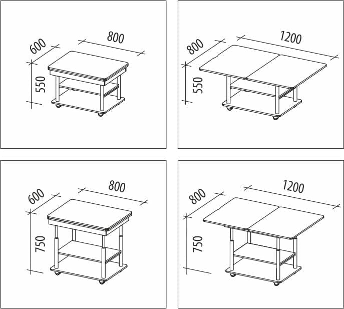 Журнальный стол-трансформер Агат-22.2 Дуб кобург_4
