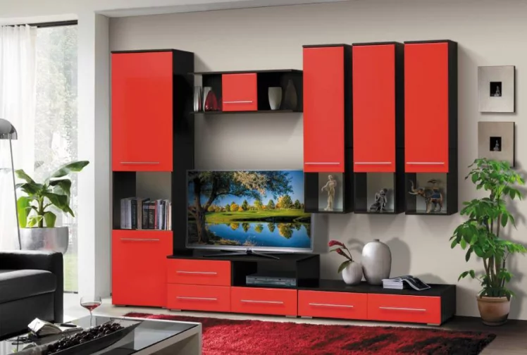 Набор мебели для гостиной Грация 6 МДФ глянец Венге/Дуб выбеленный_0