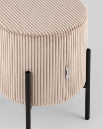 Пуф Кейси велюр рельефный бежевый_2