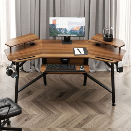 Стол для компьютера с подставкой под клавиатуру ЕУРЕКА ЕРК-АЕД-Е70ВН / EUREKA ERK-AED-E70WN_4