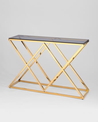 Консоль ИНСИГНИЯ 115*30 Золото стекло смоке / smoke_1