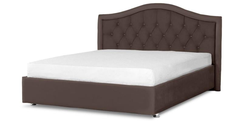 Мягкая интерьерная кровать &куот;Калининград&куот; с подъемным механизмом Материал фасада: Экокожа; Спальное место: 1600х2000 мм; Цвет фасада: Коричневый; Цвет корпуса: Коричневый / "Калининград"_0