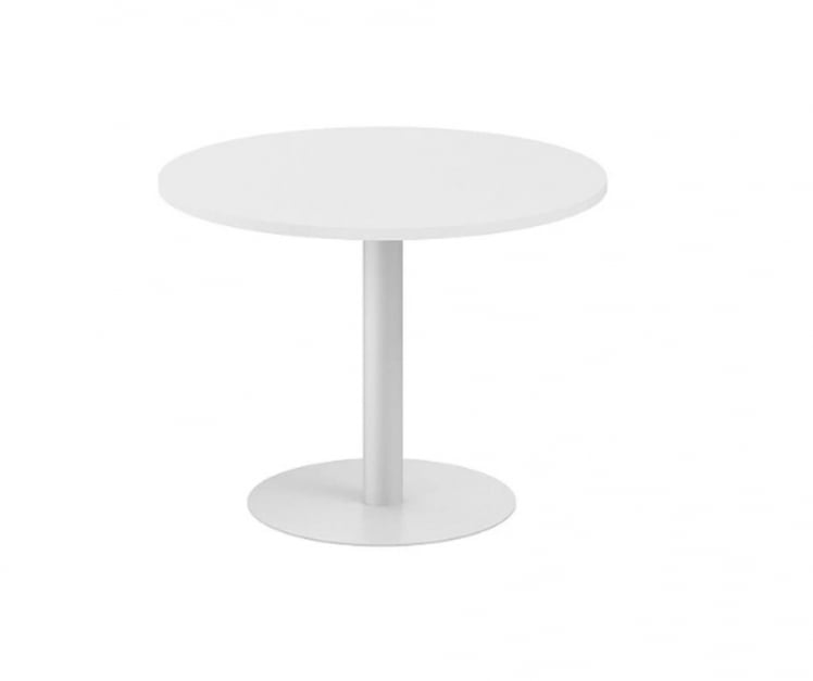 Стол переговорный круглый Сигма СГ.279.ВХ.ГР Белый Серебряный металлик / Sigma SG.279.WH.GR_0