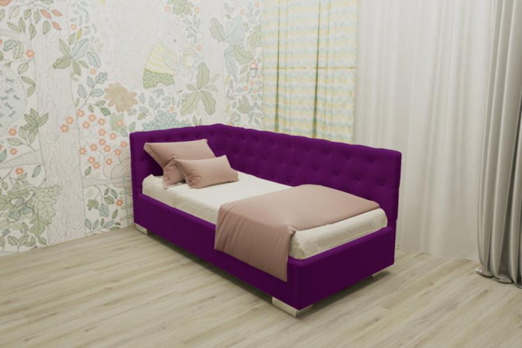 ДЕТСКАЯ МЯГКАЯ ИНТЕРЬЕРНАЯ КРОВАТЬ ВЕРСАЛЬ БЕЗ ОСНОВАНИЯ (БЕРХОУСЕ) Материал фасада: Металл/Велюр; Спальное место: 1200х1900; Цвет: Фуксия / (BERHOUSE)_0