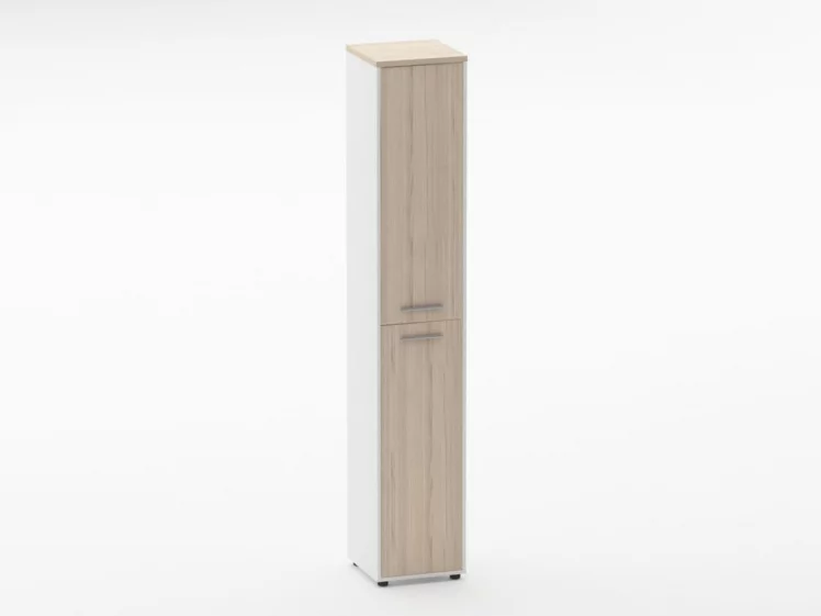 Шкаф 5 узкий закрытый Дека 10.23.16Л Туя/Белый / Deka_0