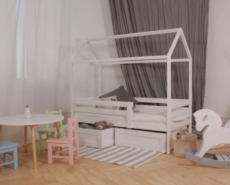 Кровать-домик РооРоом кд-33С с ящиками Серый / RooRoom_0