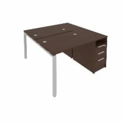 Рабочая станция с опорной тумбой Метал Сйстем Б.РС-СТП-2.1 Венге/Серый / Metal System_0