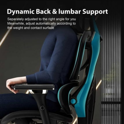 Эргономичное компьютерное кресло (для геймеров) Еурека ТЙПХОН, Блуе / Eureka TYPHON, Blue_15