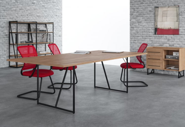 Кабинет переговоров ЛОФТИС №3 Дуб Бофорд/Черный / LOFTIS_0