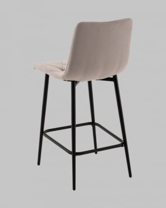 Стул полубарный Одди Диамонд велюр светло-серый / Diamond_6