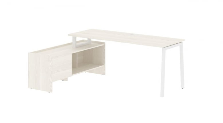Стол с тумбой ЕДИС ЕЛCТ 19614 Ясень Траун Белый / EDIS ELCT_0
