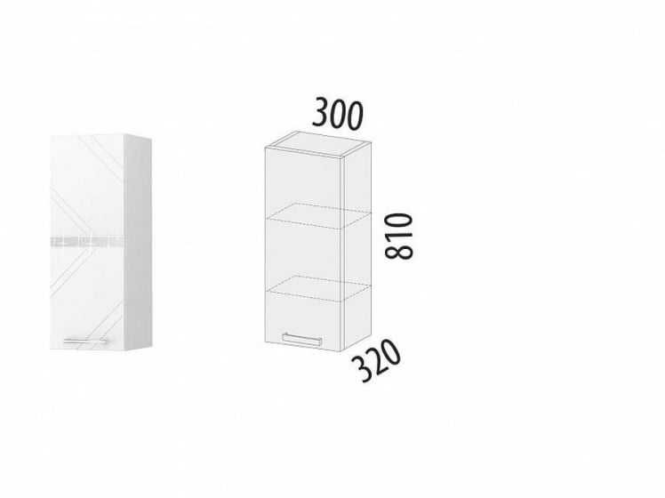 Шкаф кухонный (лев/прав) Бьянка 102.07_1
