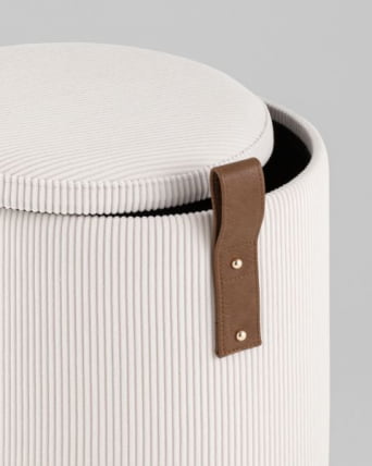 Пуф Руни КСС с ящиком вельвет белый / XS_6