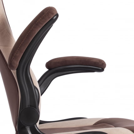 Кресло офисное БАЗУКА флок , коричневый/бежевый/коричневый перфорированный, 6/7/6/06 / BAZUKA_8