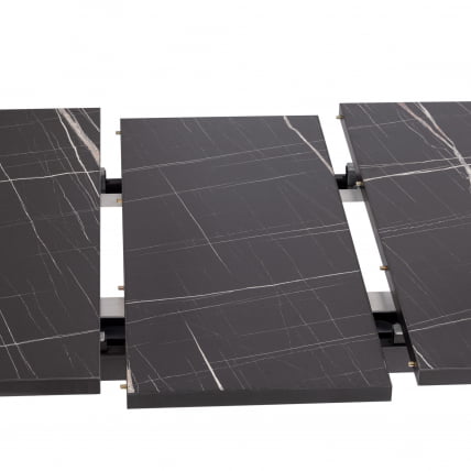 Стол МАЛТИДО ЛДСП/ХПЛ/металл, 130 х 75+30 х 75 см, Мрамор черный/черный / MALTIDO ЛДСП/HPL/металл,_8