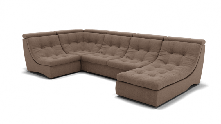 Диван Монако-4 (ЗР) Цвет фасада: Светло коричневый; Тип: Универсальный; Материал фасада: Металл/Велюр_0