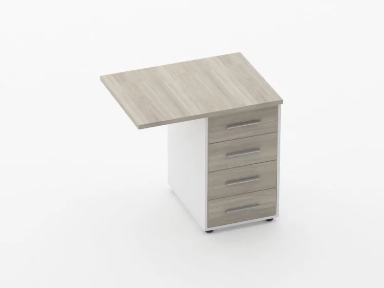 Тумба приставная Дека 9.05.08 Дуб Сантана светлый/Белый / Deka_0