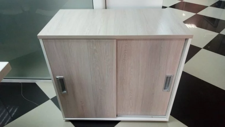 Тумба-купе Дека 9.02.08 Дуб Сантана светлый/Белый / Deka_8