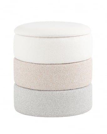 Пуф с ящиком Хиве С букле бежевый / Hive S_0