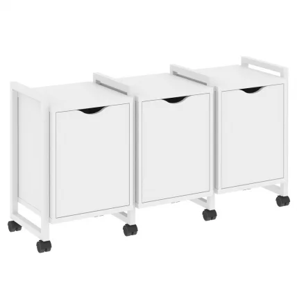 Тумба на колесных опорах наборная. Вариант №5 ЛОФТ ВР.Л-ТН-5.К Металл белый Белый Бриллиант / LOFT VR.L-TN-5.K_0