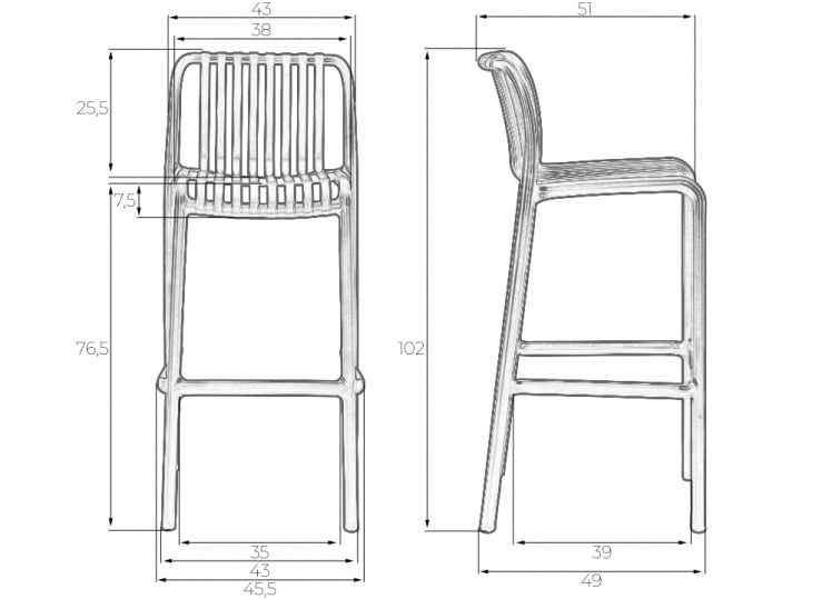 Стул барный ДОБРИН CХЛОЕ БАР Черный / DOBRIN CHLOE BAR_9