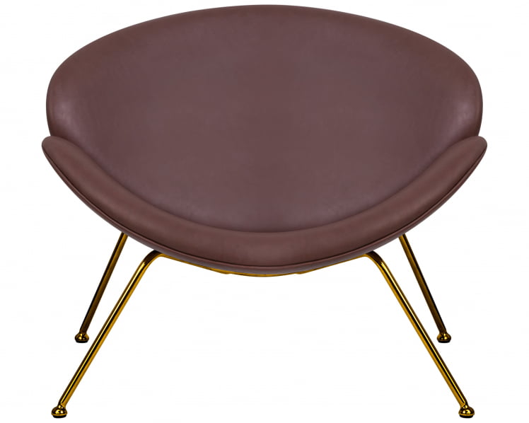 Кресло дизайнерское ДОБРИН ЕМИЛЙ (коричневый винил ЙП5, золотое основание) / DOBRIN EMILY YP5,_5