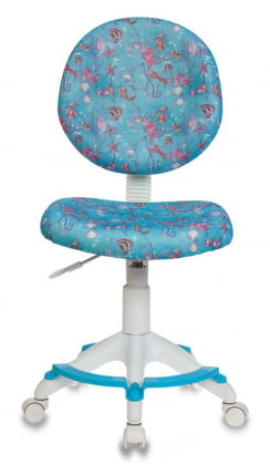 Кресло детское Бюрократ КД-В6-Ф/АКУА голубой аквариум сетка (пластик белый) / KD-W6-F/AQUA_1