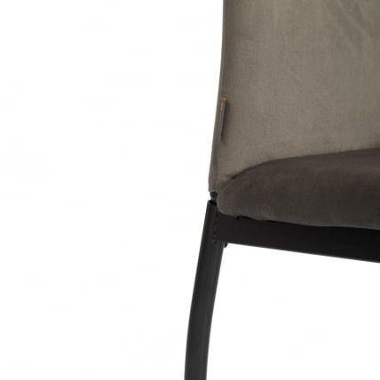 Стул CАПРИ (мод. БC565-ДC) металл, флок, 43 х 53 х 92 см, Дэрк грей (темно-серый) ХЛР24 / черный / CAPRI (mod. BC565-DC) Dark grey HLR24_2