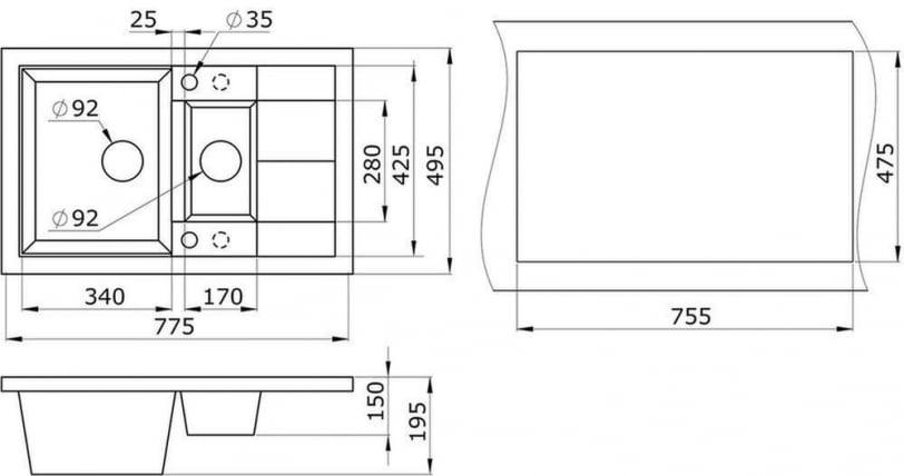 Кухонная мойка ГРАНУЛА 7802 Песок / GRANULA_2