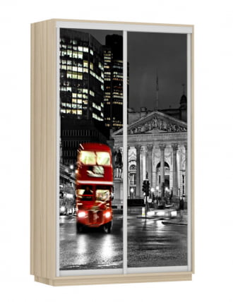 Шкаф-купе двухдверный Экспресс Дуо 1200х2400х Лондон/Ясень шимо светлый / 1200х2400h_0