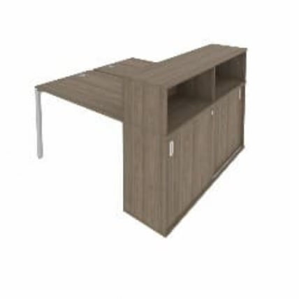 Рабочая станция с опорным шкафом-купе Метал Сйстем Б.РС-СШК-2.2 Вяз/Серый / Metal System_0