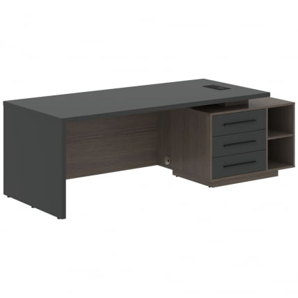 Стол руководителя правый ВЕЛИОН ВCТ 2390 Р Яшма черный Дуб Сильвер / VELION VCT R_0